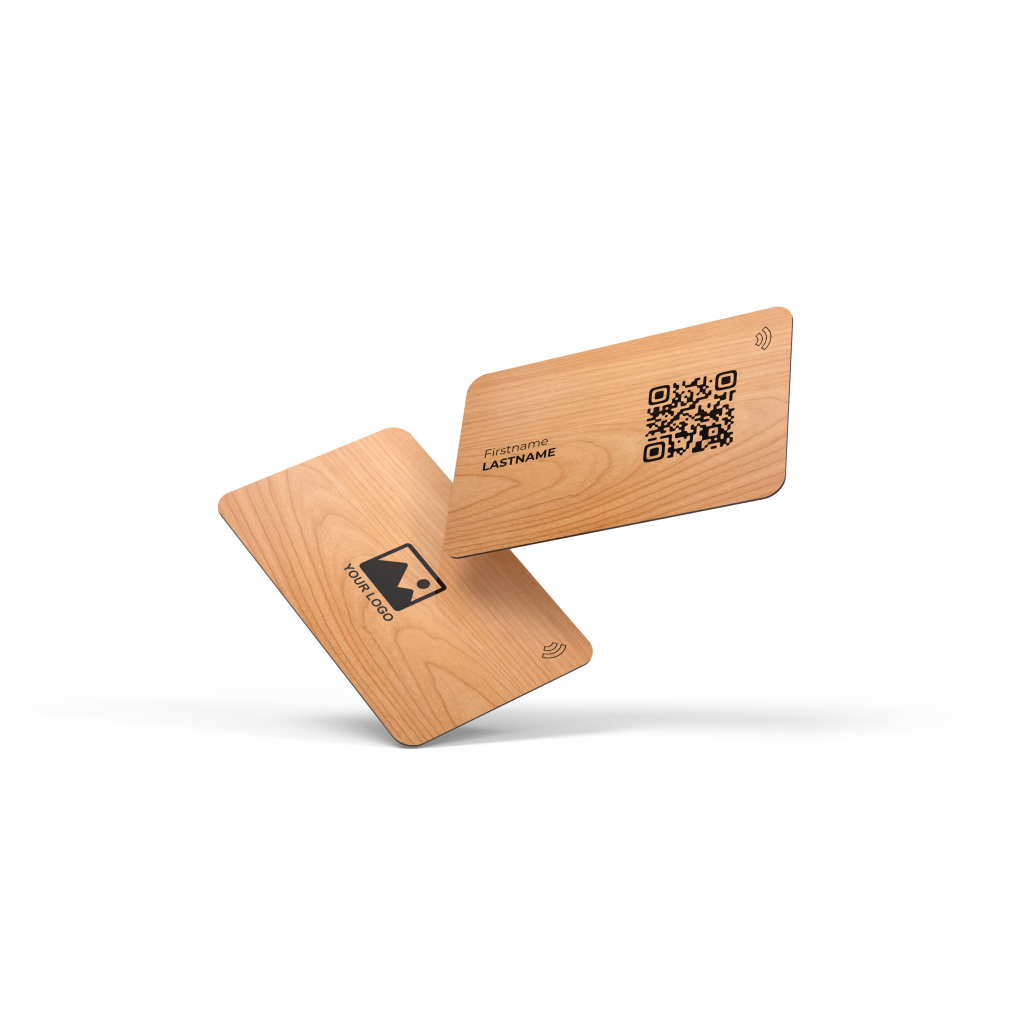 Carte Business Hêtre NFC - Personnalisée - Gravure Laser